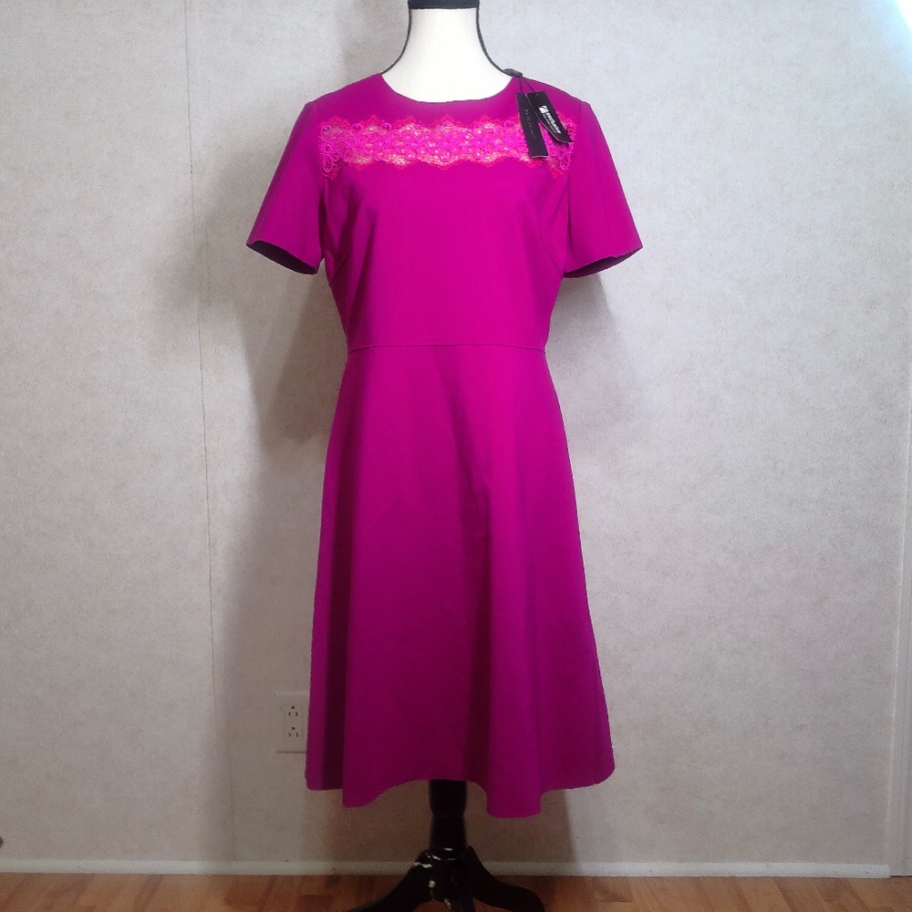 NWT Elie Tahari Fayla Azalea Embroidery Lace Exclusive@Saks Fifth Avenue  Sz 10